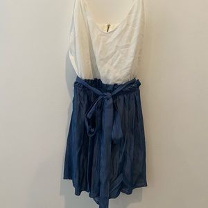 Blue & white romper